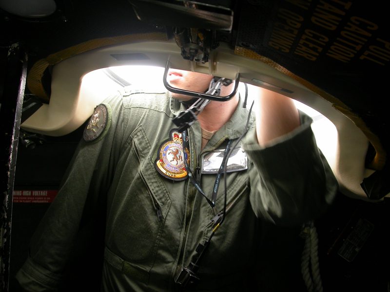 Observer on duty in the C-130 cupola